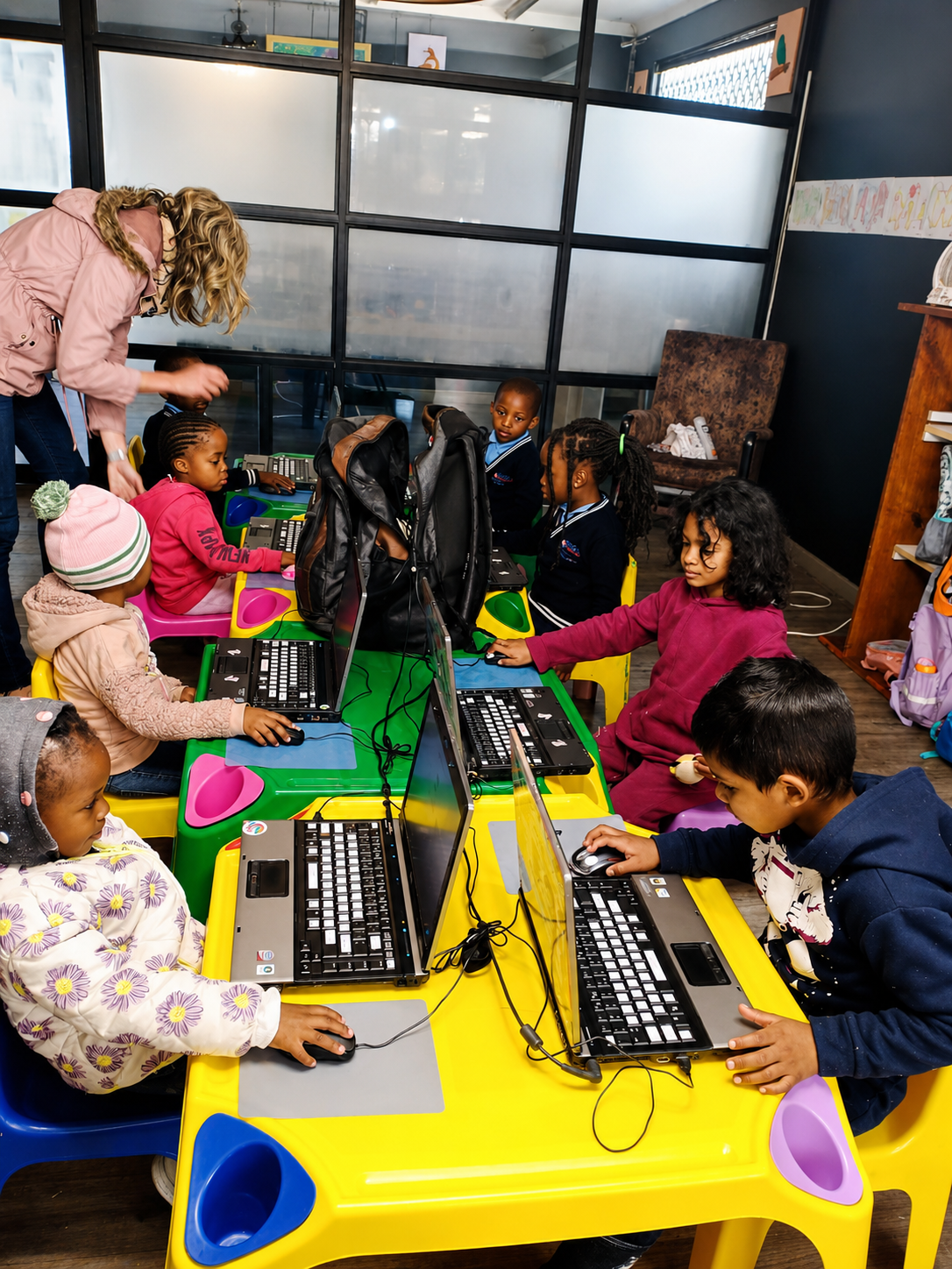 Youth learning to code